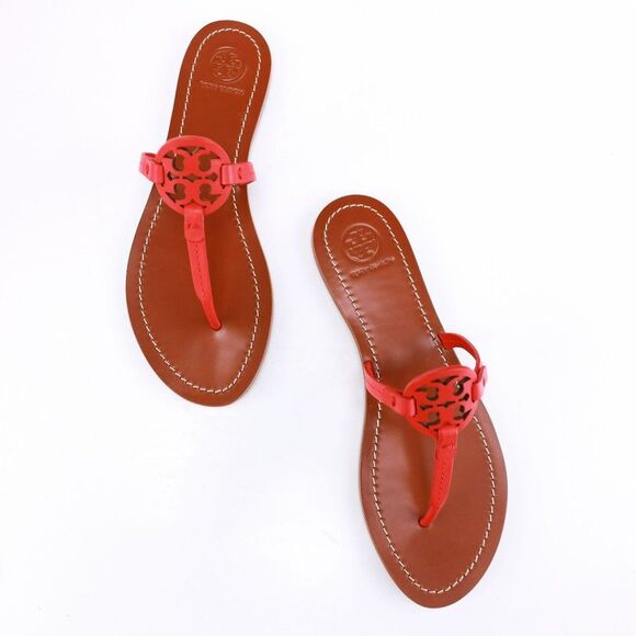 NIB Tory Burch GABRIEL Flats Thong Sandals in Brilliant Red - Picture 4 of 11
